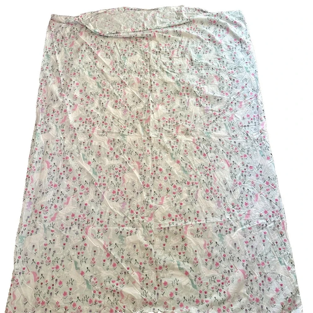 Pottery Barn Duvet Cover Mystical Unicorn Flowers Cotton 68x86